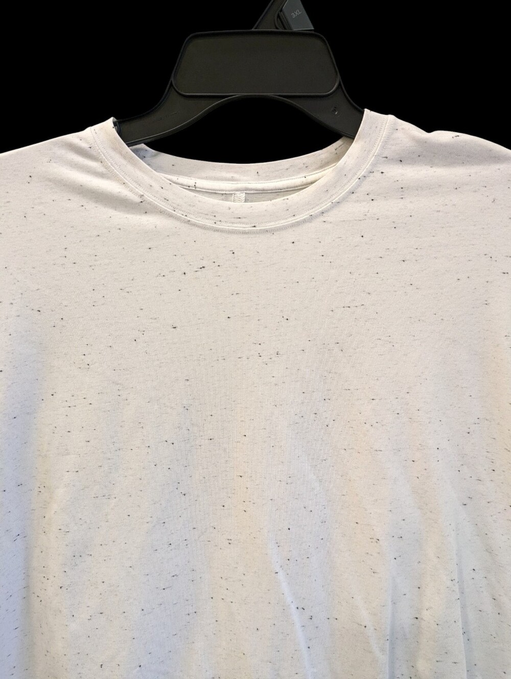 Lululemon LA Relaxed 3/4 Sleeve Crew Neck Top 10 White Confetti Pima Cotton - Picture 2 of 6